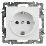 Розетка Intro Accent 6-202-01 2P+E Schuko 16А-250В IP20 СУ AL/CU бел. Intro Б0063678 1913948