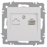 Розетка Intro Accent 6-303-01 информационная RJ45 IP20 СУ бел. Intro Б0063624 1913957