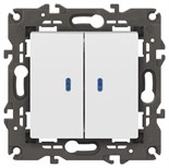 Выключатель 2-кл. СП Elegance 14-1105-01 10А IP20 250В 10AX с подсветкой механизм бел. Эра Б0034237 1231907