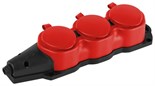 Колодка ЭРА KX-3e-RED-IP44 каучуковая с заземлением 3 розетки 16A IP44 красн. Эра Б0068393 1952925