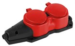 Колодка ЭРА KX-2e-RED-IP44 каучуковая с заземлением 2 розетки 16A IP44 красн. Эра Б0068443 1952923