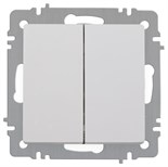 Выключатель Intro Accent 6-104-01 двойн. 10А-250В IP20 СУ AL/CU бел. Intro Б0063452 1913935