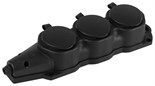 Колодка ЭРА KX-3e-B-IP44 каучуковая с заземлением 3 розетки 16A IP44 черн. Эра Б0068453 1952924