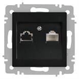 Розетка Accent 6-303-05 информационная RJ45 IP20 СУ антрацит Intro Б0063634 1931515