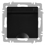 Розетка Accent 6-203-05 2P+E Schuko с крышкой 16А-250В IP20 СУ антрацит Intro Б0063747 1931474