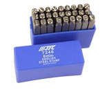 JTC-7248 - Клейма буквенные латиница 6мм JTC - Клейма буквенные латиница
Характеристики:

Тип: латиница
Размер 6мм
Твердость: 60&plusmn;2HRC
Материал: хромованадиевая сталь
Комплектация: 27 предметов (&quot;А-Z&quot;, &quot;-&quot;, &quot;&amp;&quot;) JTC-7248