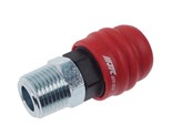 JTC-C40SMA - Переходник для компрессора M1/2" быстросъемный наружная резьба композитный двухрежимный JTC - 
Двухступенчатый режим работы, чтобы избежать опасности, которая может возникнуть при ослаблении соединения.
Соединяемая часть сделана из сверхпрочн JTC-C40SMA
