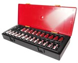 JTC-K4251 - Набор бит-головок 1/2" HEX H4-H14, TORX T20-T60,SPLINE M5-M12 25 предметов JTC - 
В комплекте:
Артикулы JTC-45520-60; головки TORX 1/2"": Т20, Т25, Т27, Т30, Т40, Т45, Т50, Т55, Т60 - 9 шт.
Артикулы JTC-45604-14; головки HEX 1/2"": Н4, Н5,  JTC-K4251