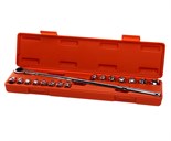 JTC-7310 - Набор головок торцевых 3/8" мини 16 предметов JTC - 
Головка с воротком (ультракороткая конструкция, 450 мм);
Комплектация:
  
    14 шт. шестигранных головок на 17 мм: 8, 9, 10, 11, 12, 13, 14, 15, 16, 17, 18, 19, 21, 22 мм;
    1 адаптер H17  JTC-7310