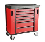 JTC-S1070 - Тележка инструментальная 7 секций красная с двумя боковыми ящиками JTC - 
7 секций: пять плоских (568&times;378&times;75 мм (ширина&times;глубина&times;высота)) и два глубоких (580&times;377&times;138 мм) выдвижных ящика обеспечивают возможно JTC-S1070