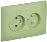 Розетка 2-м SKANDY 10А без заземл. без защ. шторок в сборе SK-R10G мятный IEK SK-R20-10-K06-F 1835760