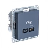 Розетка USB AtlasDesign тип C 65Вт QC PD высокоскор. ЗУ механизм грифель SE ATN000727 1668207