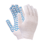 Перчатки х/б с ПВХ, 55гр, 10 класс, волна, арт. 0027Р, белые 1000271055