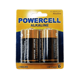 Элемент питания щелочной (батарейка) Powercell, 1,5 V, тип D, 2 шт/уп, LR20 LR20
