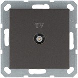 Розетка телевизионная проходная TV Ф9.5мм механизм мокко Jasmart G6002Z 1945200