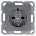 Розетка 1-м Shuko 16А IP20 с заземл. защ. шторки механизм алюм. Jasmart G5501S 1945123