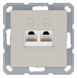 Розетка компьютерная 2-м RJ45 IP20 кат. 5E механизм тауп Jasmart G6106T 1945159