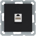 Розетка компьютерная 1-м RJ45 IP20 кат. 5E механизм черн. матов. soft touch Jasmart G6105PB 1945154