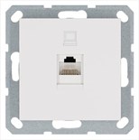 Розетка компьютерная 1-м RJ45 IP20 кат. 5E механизм бел. глянцевый Jasmart G6105W 1945151