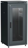 Шкаф сетевой 19дюйм LINEA N 24U 600х600мм стеклянная передняя дверь задняя металлическая черн. ITK LN05-24U66-GM 1215083