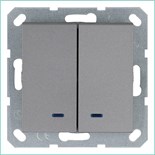 Выключатель 2-кл. 10А IP20 с подсветкой механизм алюм. Jasmart G3023NS 1944935