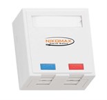 Розетка 2 порта кат.6 (класс E) 250МГц RJ45/8P8C FT-TOOL/110/KRONE T568A/B неэкран. со шторками бел. NIKOMAX NMC-WO2UE2-FT-ST-WT 494213