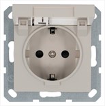 Розетка 1-м Shuko 16А IP20 с заземл. защ. шторки с крышкой механизм тауп Jasmart G5505T 1945133