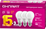 Лампа светодиодная 90 606 OLL-A60-15-230-2.7K-E27-PACK3 ОНЛАЙТ 90606 1924348