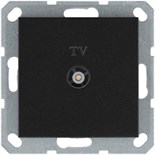 Розетка телевизионная проходная TV Ф9.5мм механизм антрацит Jasmart G6002B 1945198