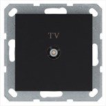 Розетка телевизионная оконечная TV Ф9.5мм механизм черн. матов. soft touch Jasmart G6001PB 1945184
