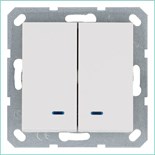 Выключатель 2-кл. 10А IP20 с подсветкой механизм бел. глянцевый Jasmart G3023NW 1944937