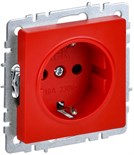 Розетка BRITE РС14-1-0-БрК 16А с заземл. защ. шторки механизм красн. IEK BR-R14-16-K04 1662983