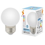 Лампа светодиодная LED-G45-1W/6000K/E27/FR/С 1Вт шар матовая 6000К холод. бел. E27 декоративная (упак. картон) Volpe UL-00005806 552201