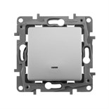 Выключатель 1-кл. СП Etika 10А IP20 250В 10AX с подсветкой/индикацией безвинтов. зажимы механизм алюм. Leg 672403 437623