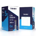 Кабель витая пара U/UTP 4х2х24AWG(0.48мм) кат.5E PVC Fluke tested (м) TOKOV Eletrcic TKE-C06-U/UTP-42-5E-305 1980886