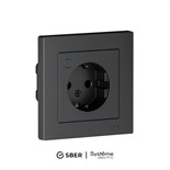 Розетка AtlasDesign Smart 16А L+N с заземл. защ. шторки Zigbee механизм карбон SE ATN001045Z 1955216