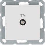 Розетка телевизионная проходная TV Ф9.5мм механизм бел. глянцевый Jasmart G6002W 1945199
