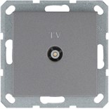 Розетка телевизионная проходная TV Ф9.5мм механизм алюм. Jasmart G6002S 1945197
