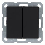 Переключатель перекрестный 2-кл. 10А IP20 механизм черн. матов. soft touch Jasmart G3014PB 1944994