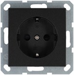 Розетка 1-м Shuko 16А IP20 с заземл. защ. шторки механизм антрацит Jasmart G5501B 1945124
