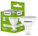 Лампа светодиодная MR16 8Вт софит 4000К GU5.3 230В GENERICA LL-MR16-08-230-40-GU5-G 1647644