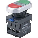 Кнопка двойная NP8-11SD/1 AC110-230В(LED) 1НО+1НЗ IP65 (R) бел. CHINT 667562 1712030