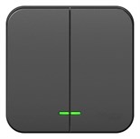 Выключатель 2-кл. ОП Blanca 10А IP20 (сх. 5) 250В с подсветкой с изолир. пластиной антрацит SE BLNVA105116 1210625