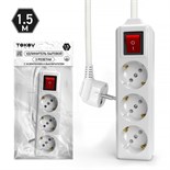 Удлинитель 3х1.5м с заземл. с выкл. 10А 3х1.5 TOKOV LIGHT TKL-C01-BU3-1.5-1.5-ZV 1909837