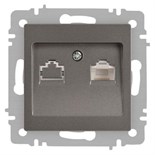 Розетка Accent 6-303-09 информационная RJ45 IP20 СУ титан Intro Б0063642 1931519