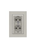 Розетка 2-я Karea LINE STAR с заземл. жемчуж. Makel 86100082 1889472