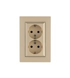 Розетка 2-я Karea RIZZ с заземл. крем Makel 88010082 1889510