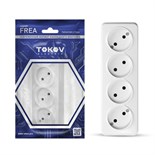 Розетка 4-м ОП Frea 16А IP20 250В без заземл. АБС-пластик бел. TOKOV ELECTRIC TKE-FR-R4-C01 1685679