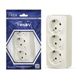 Розетка 3-м ОП Frea 16А IP20 250В с заземл. АБС-пластик беж. TOKOV ELECTRIC TKE-FR-R3Z-C02 1685692