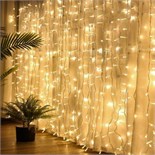 Гирлянда светодиодная "Дождь/Занавес" 3х3м 400LED тепл. бел. IP20 220В 8 режимов Эра Б0051873 1655631